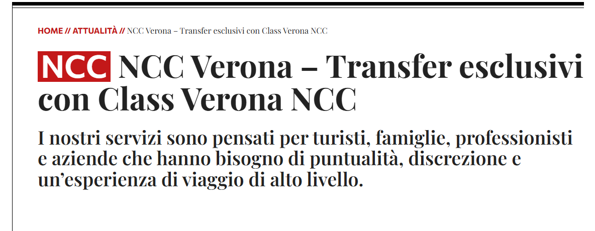 NCC Verona: esplorare il territorio tra città, lago e colline
